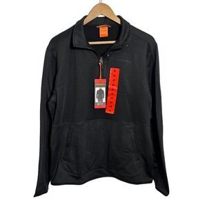 NEW Merrell Grid Fleece 1/4 Zip Mens M Black Pullover Top Sweatshirt NWT
